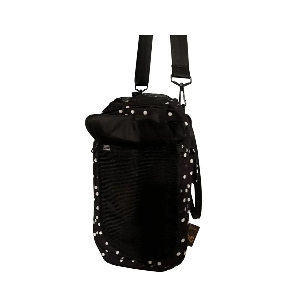 Bang Carsen Fashion Pet Carrier Bag Black White Polka Dot Travel Tote NWT